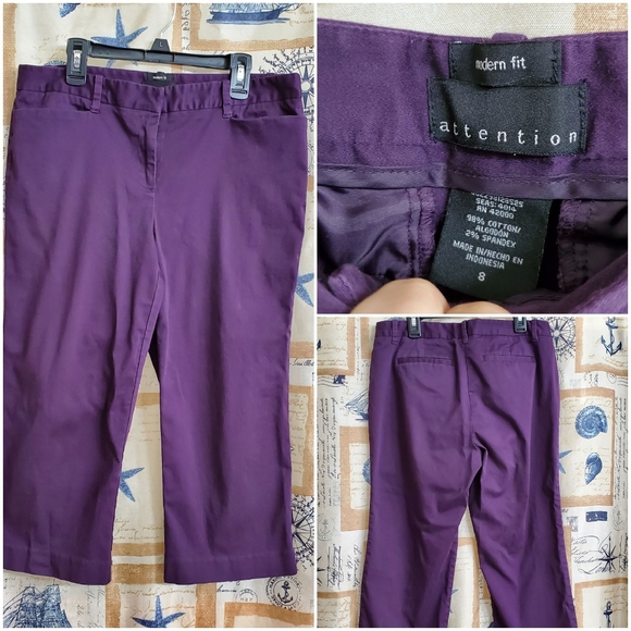attention Pants - ❌❌ SOLD❌❌‼️3/$25‼️DONATING Soon💜 Purple Modern Fit Capri